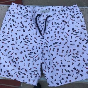 Patterned Drawstring Shorts